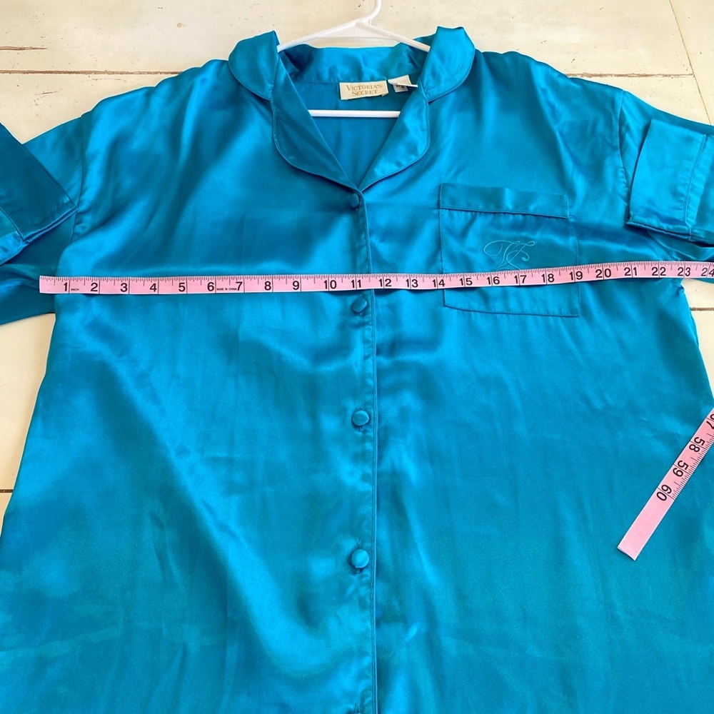 Vintage Victoria’s Secret Satin Nightgown Sleep Shirt Women’s Size Medium Blue - Picture 3 of 7